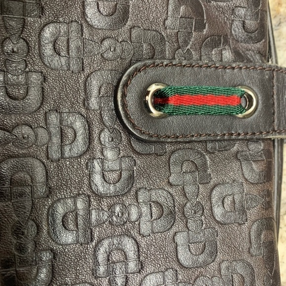 EMBOSSED leather GUCCI weekender - Picture 3 of 16